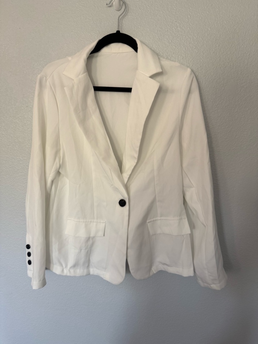 SHEIN Cream Sheer Single-Button Blazer Size Large